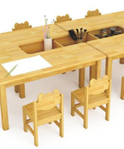 Bàn ghế gỗ trẻ em HNC-2A2 - An toàn cho không gian học tập và vui chơi